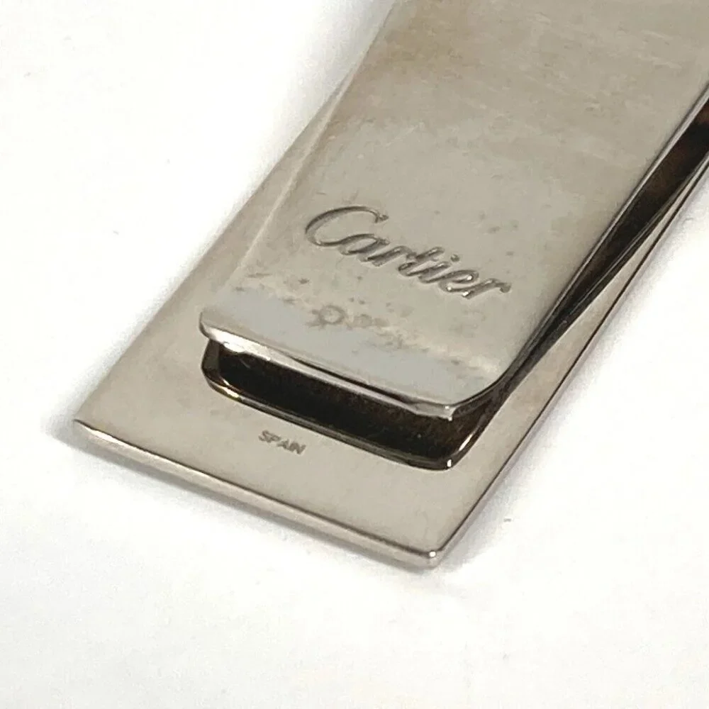 CARTIER logo Wallet Money clip SS Silver